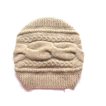 100% Cashmere Big Cable Hat Hand Knit